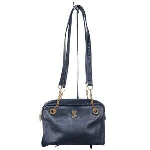 Paloma Picasso Women Navy Blue Chain Strap Shoulder Bag Crossbody Designer Purse